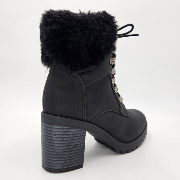 Olivia & Kate Ryder Womens Boot Winter Ankle Heels Lace Up Black Size 8.5 - Picture 3 of 12